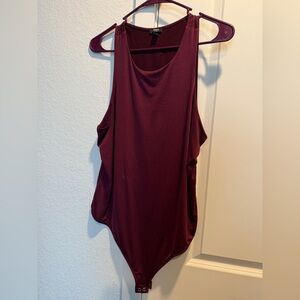Express Body Contour Burgundy high neck bodysuit